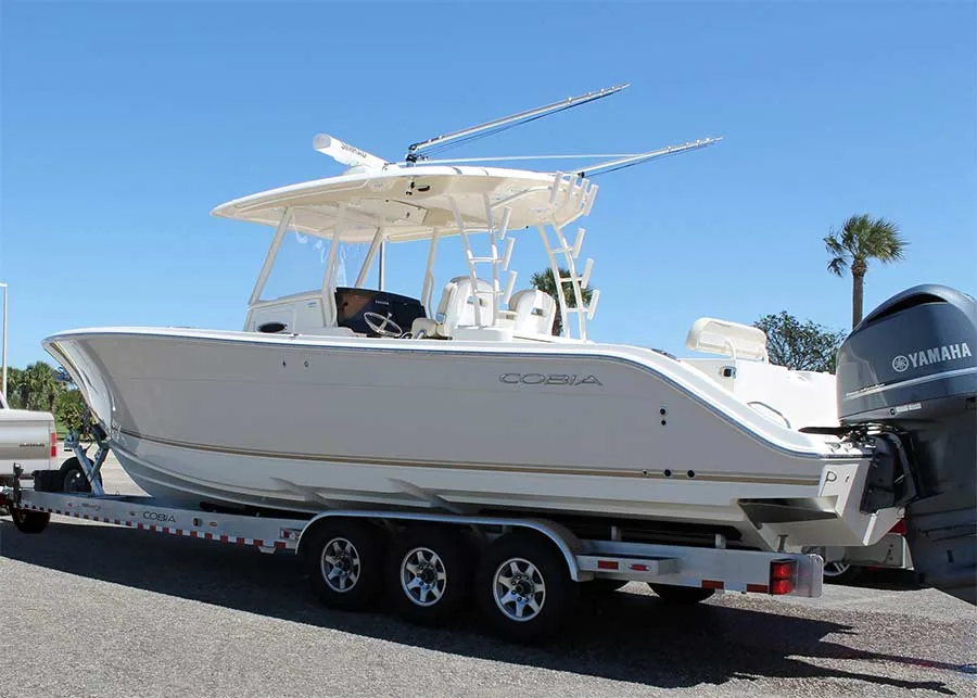 Kitchener boat loaded on a trailer for recovery and towing